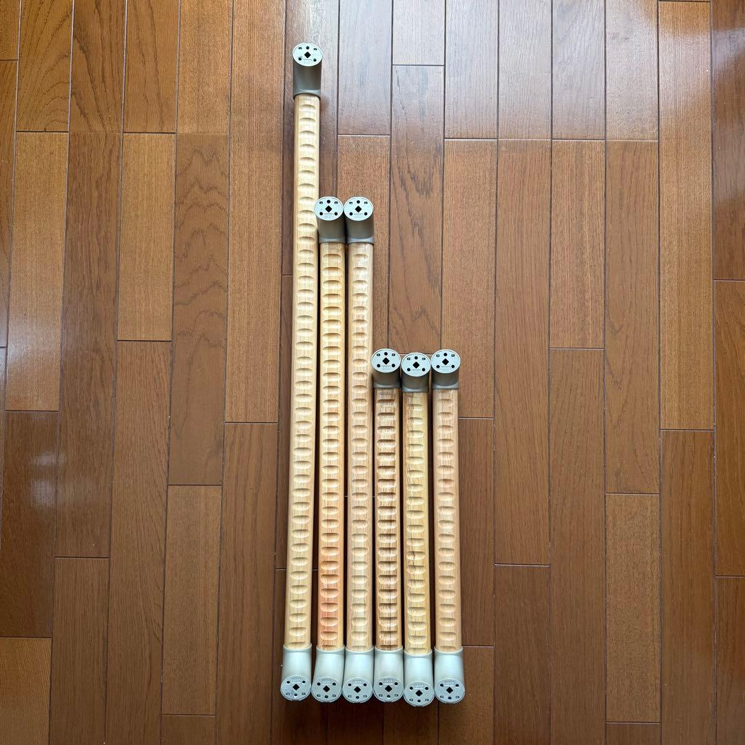 エコ手すり 6本セット　木製　縦横両用　転倒防止　歩行補助　介護