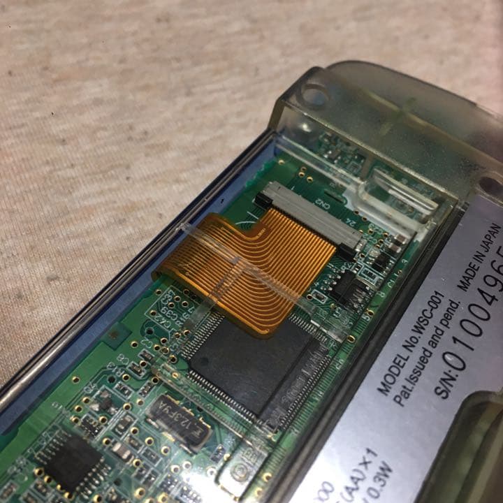 純正外装＋旧型バックライト液晶◇ワンダースワンカラー◇クリスタルブルー本体◇