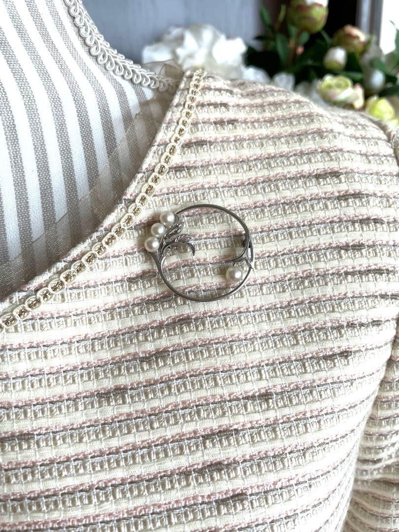 ミキモト　パールブローチ　入学式　卒業式　あこや真珠　本真珠　ブランド　刻印