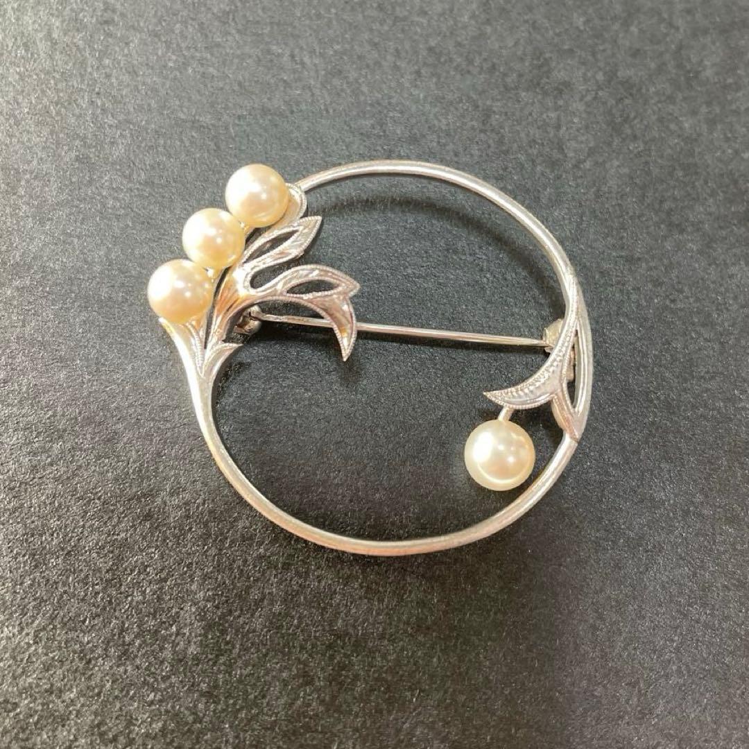 ミキモト　パールブローチ　入学式　卒業式　あこや真珠　本真珠　ブランド　刻印