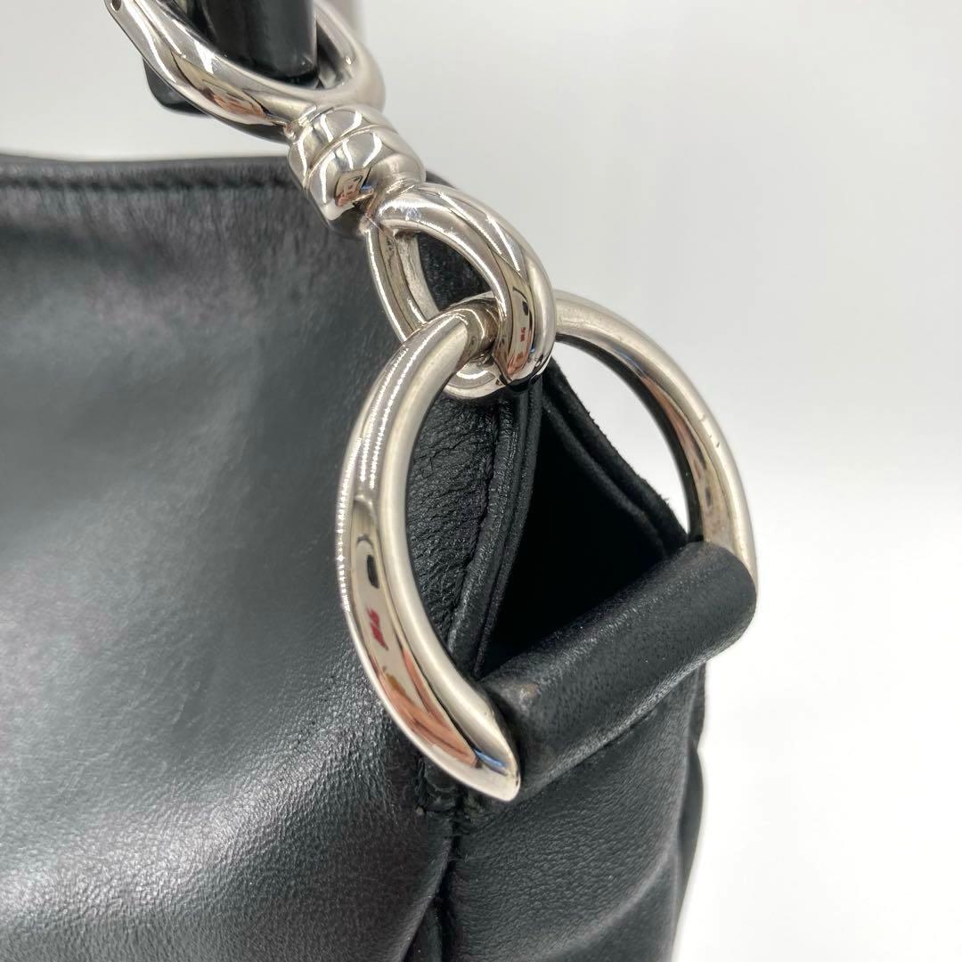 極美品✨GUCCI グッチ バンブー 2way ハンドバッグ ブラック レザー