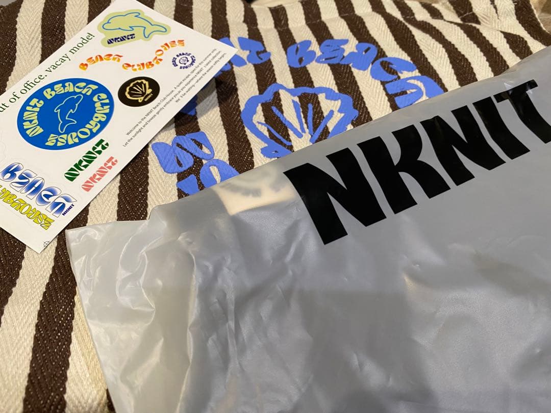 NKNIT logo embroidery T-shirt ノベルティバッグ