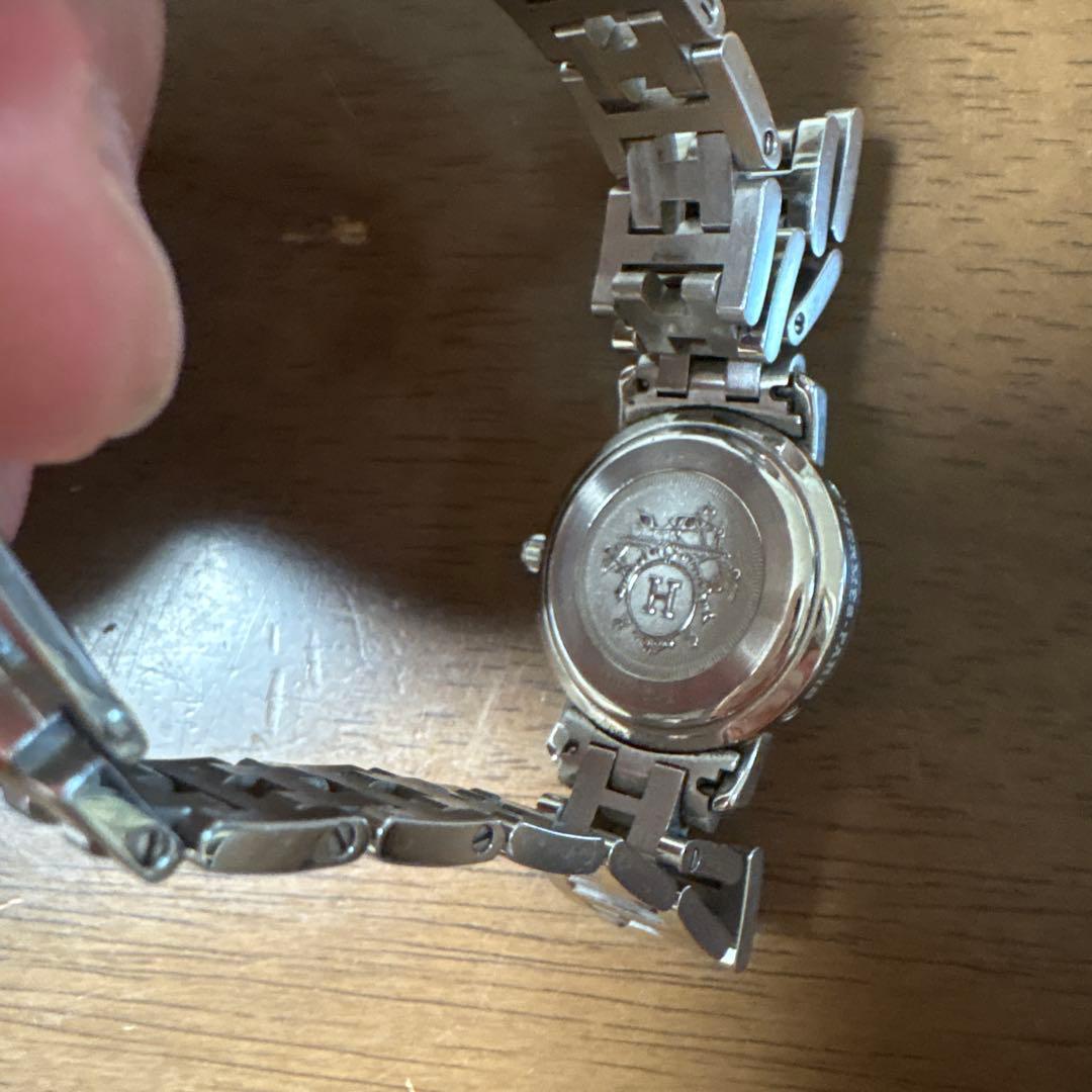 HERMES シルバー アナログ時計