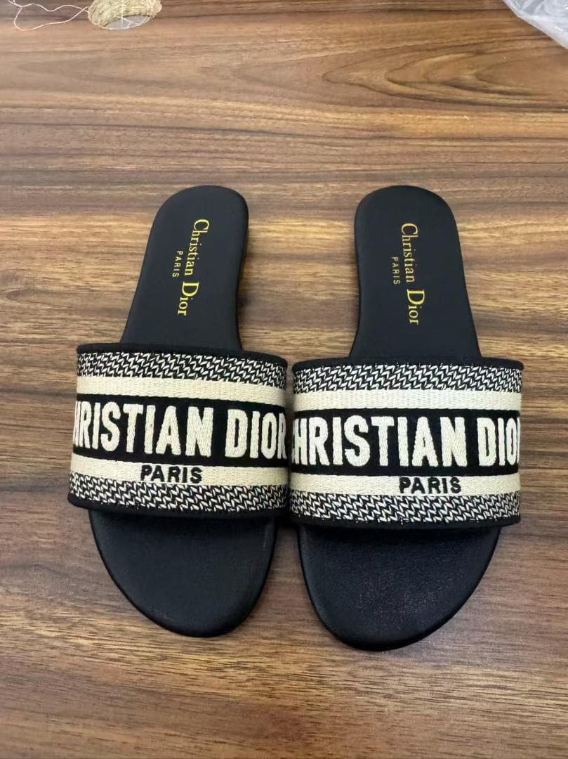 スライドサンダル ブラック/アイボリー