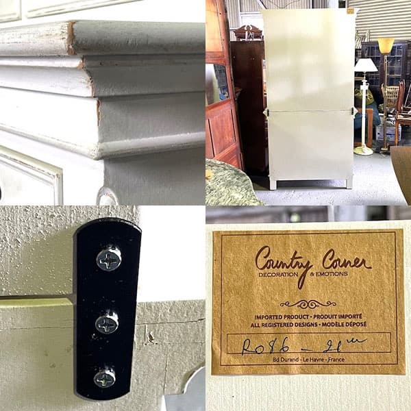 フランス製　アンティーク調カップボード　食器棚　キャビネット　飾り棚　シャビィ