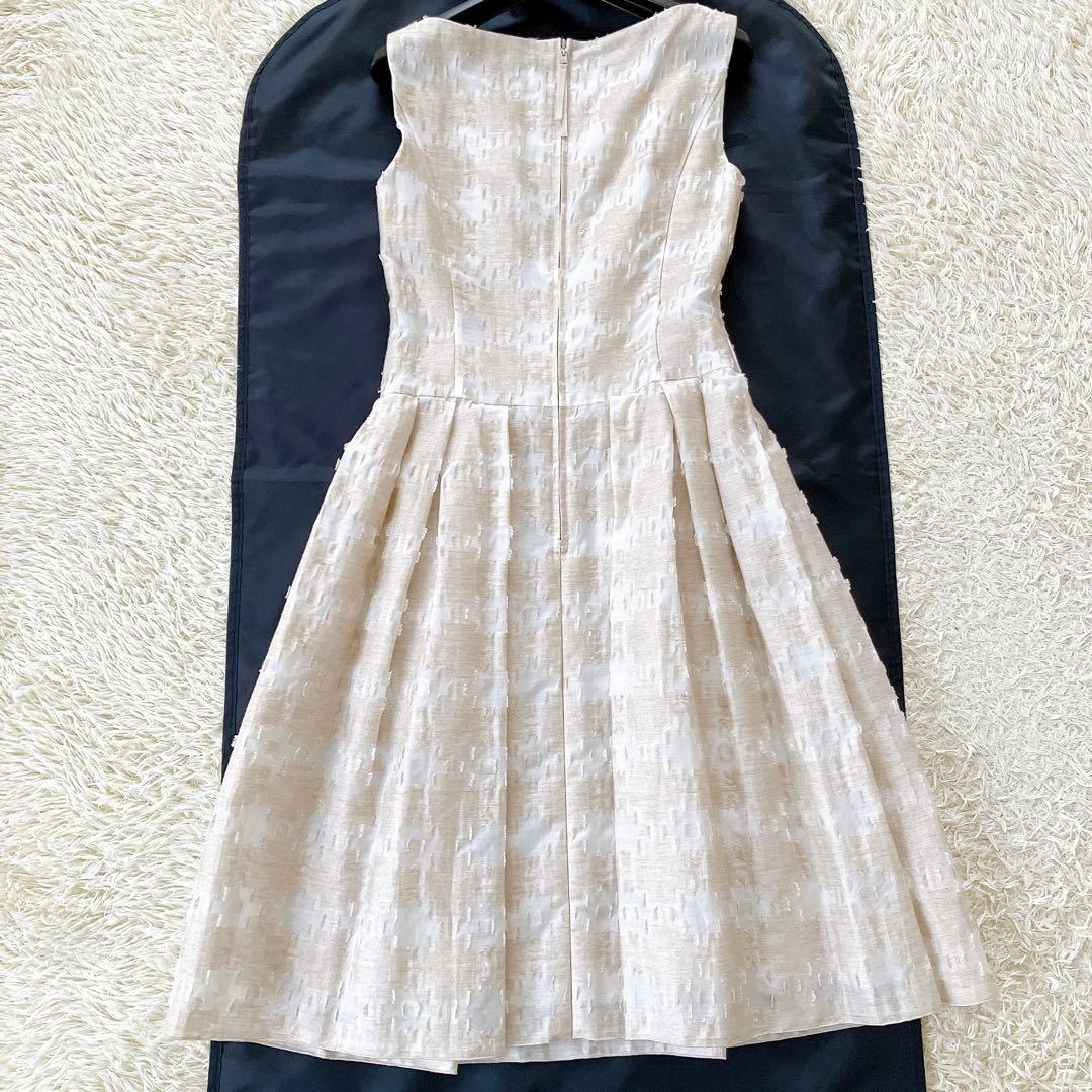 美品✨フォクシー Hydrangea リネン混 ノースリーブ ワンピース 38