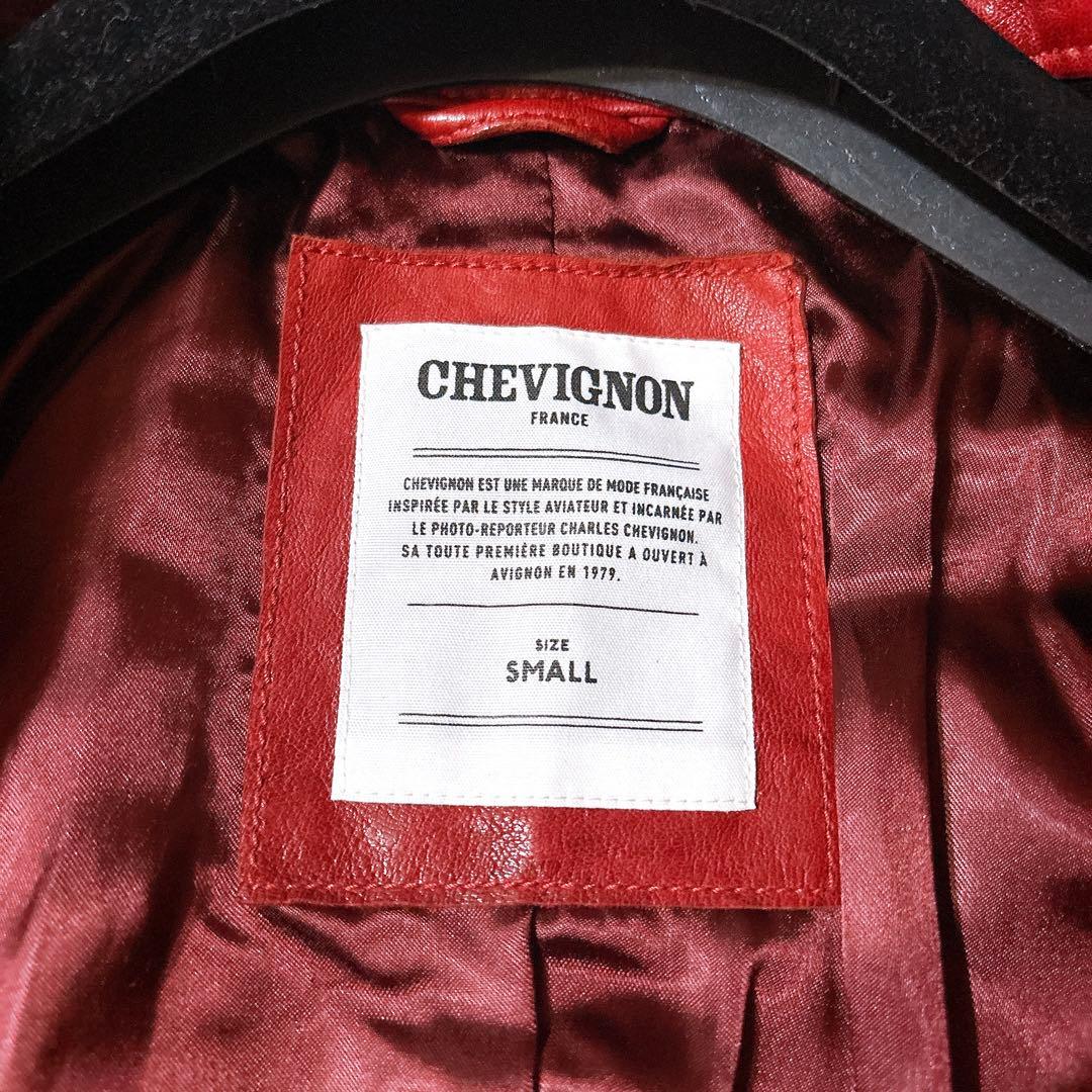 シェビニオン シングルライダース レザージャケット バイク女子 赤
