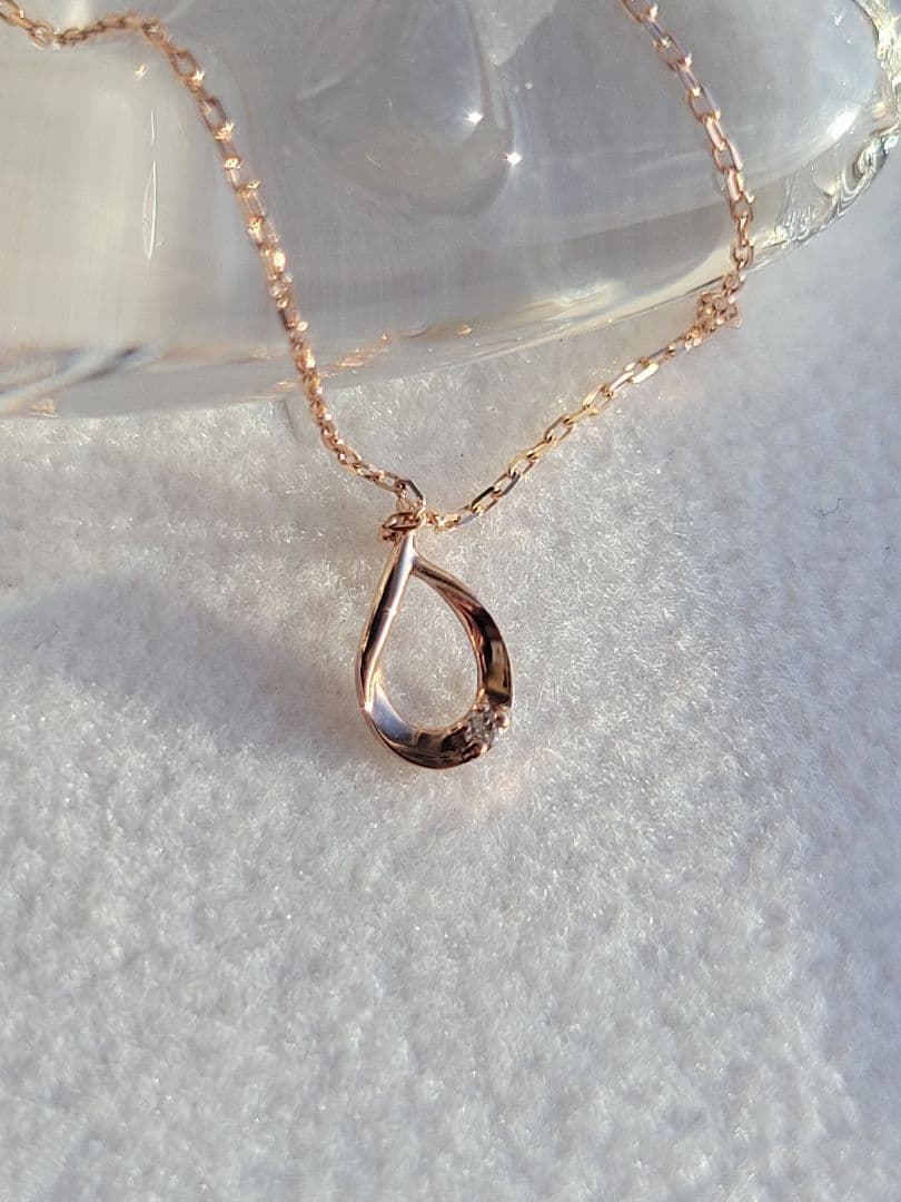 美品★K10 PG BLOOM ネックレス ペンダント ダイヤモンド