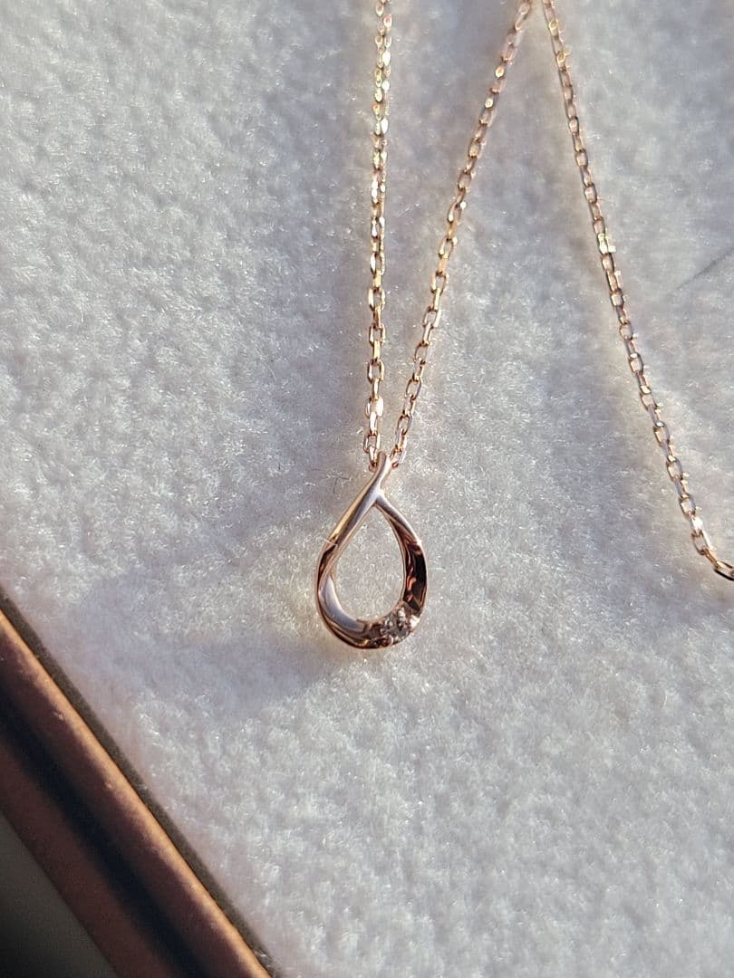 美品★K10 PG BLOOM ネックレス ペンダント ダイヤモンド