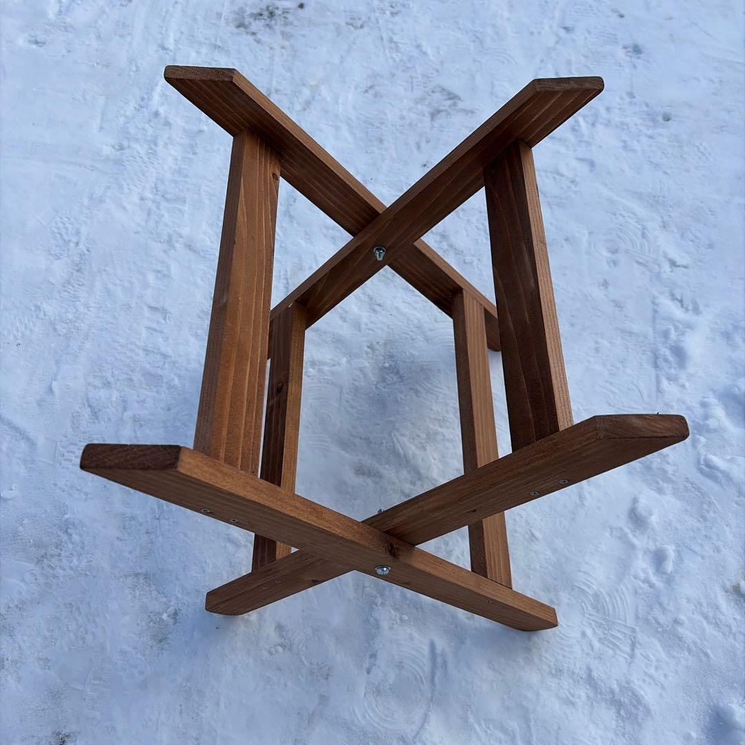 キャンプテーブル　ローテーブル　ハンドメイド　折り畳み　無骨　ソロキャンプ