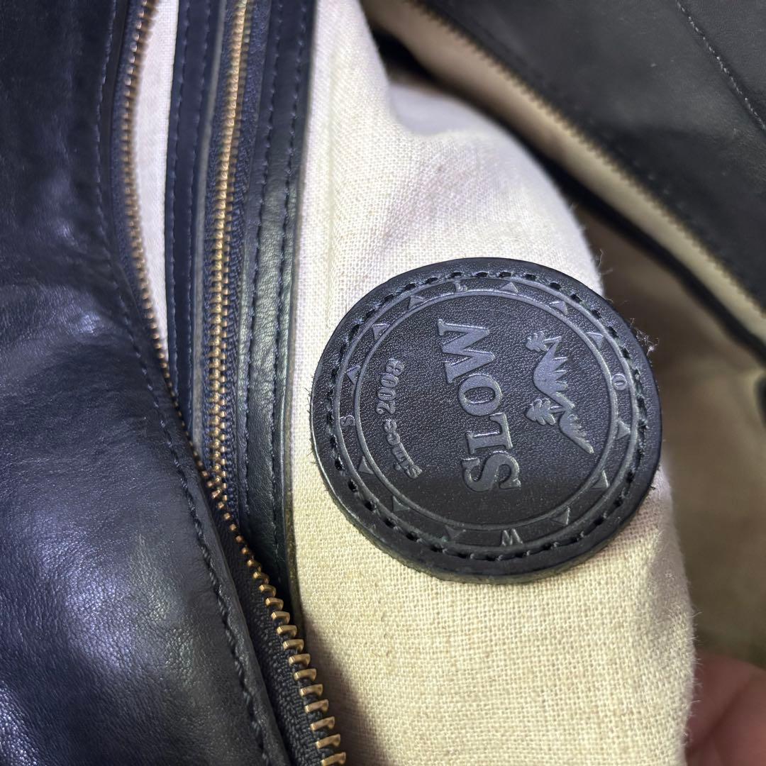 【希少】 SLOW スロウ ショルダーバッグ レザー ブラック　A4