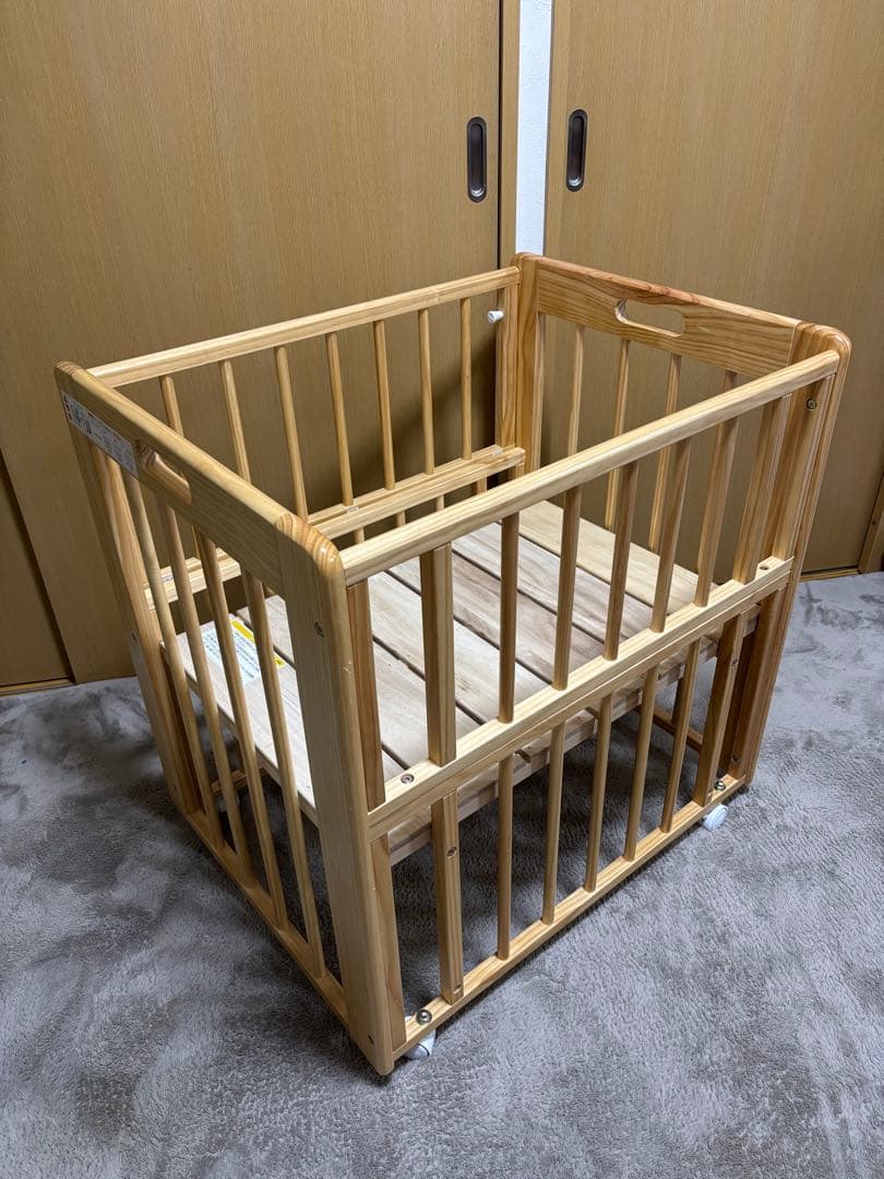 KATOJI ミニミニベビーベッドⅡ キャスター付き　ナチュラル