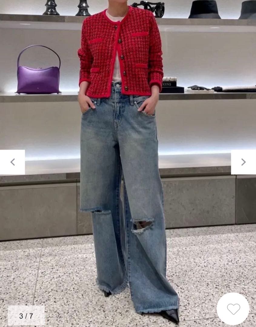 今期☆diagramツイードニットカーディガンgrace continental