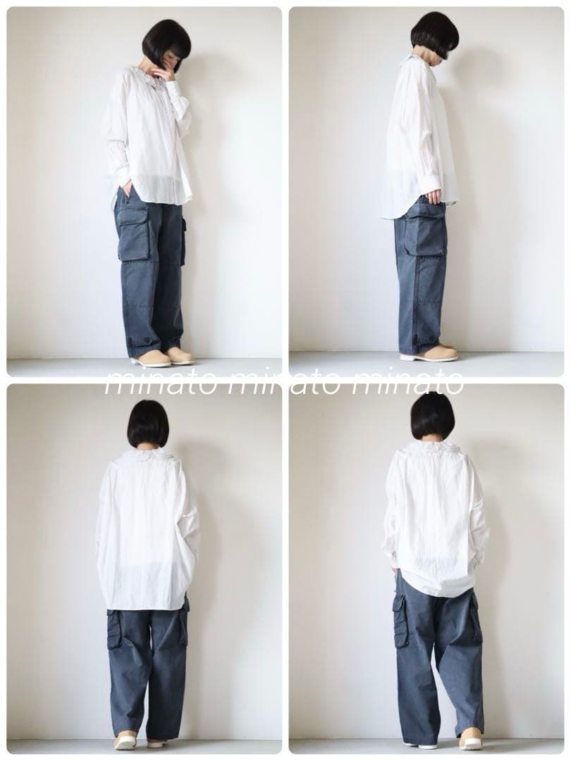 hi⭐︎ 極美品 トゥジュー コットン シルク ラッフルカラー バギーシャツ