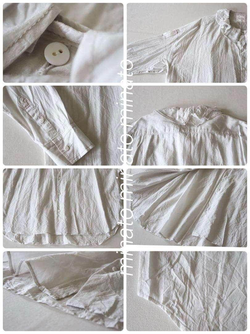 hi⭐︎ 極美品 トゥジュー コットン シルク ラッフルカラー バギーシャツ