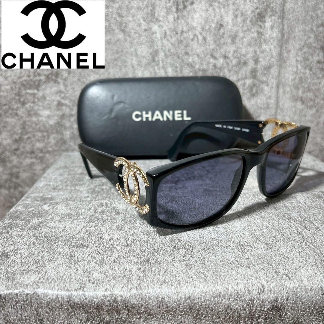 [ケース付き]　シャネル　ＣＨＡＮＥＬ　サングラス　ラインストーン　ココマーク