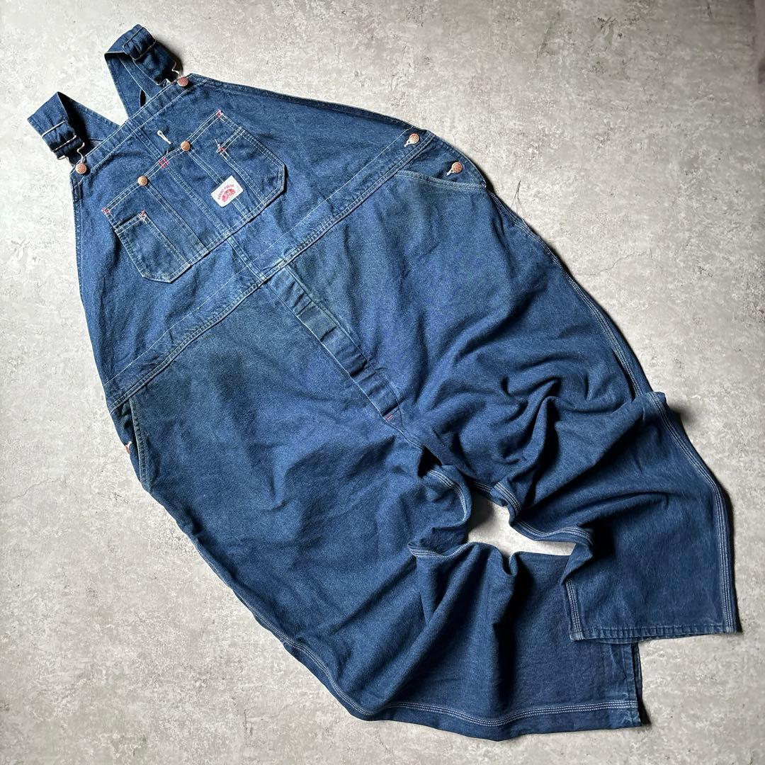 USA製 ROUND HOUSE デニムオーバーオール W56L30 超ビック
