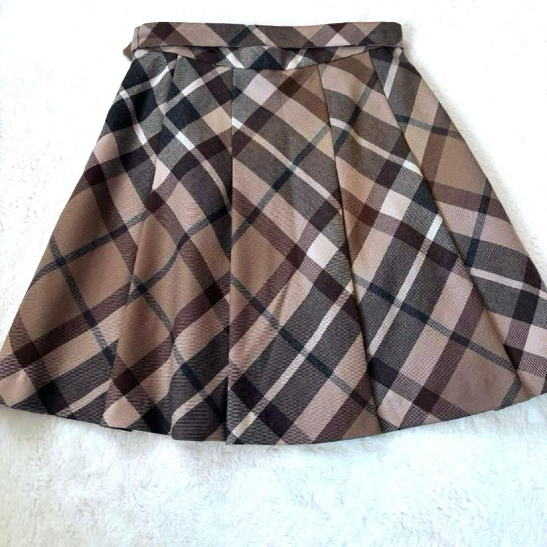 バーバリー ノバチェック柄プリーツスカート ベルト付き ウールスカート