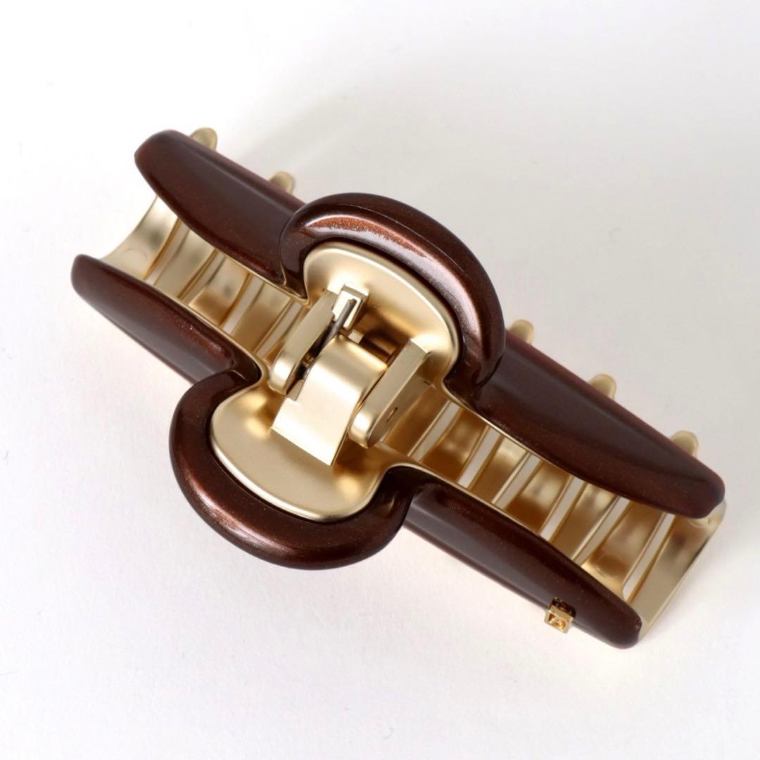 ALEXANDRE de PARIS ヘアクリップ ブラウン/アイボリー