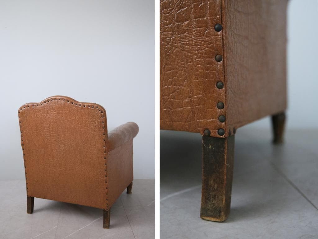 フランスアンティークアームソファ/サロンチェア/椅子イス/ラウンジ(90-122