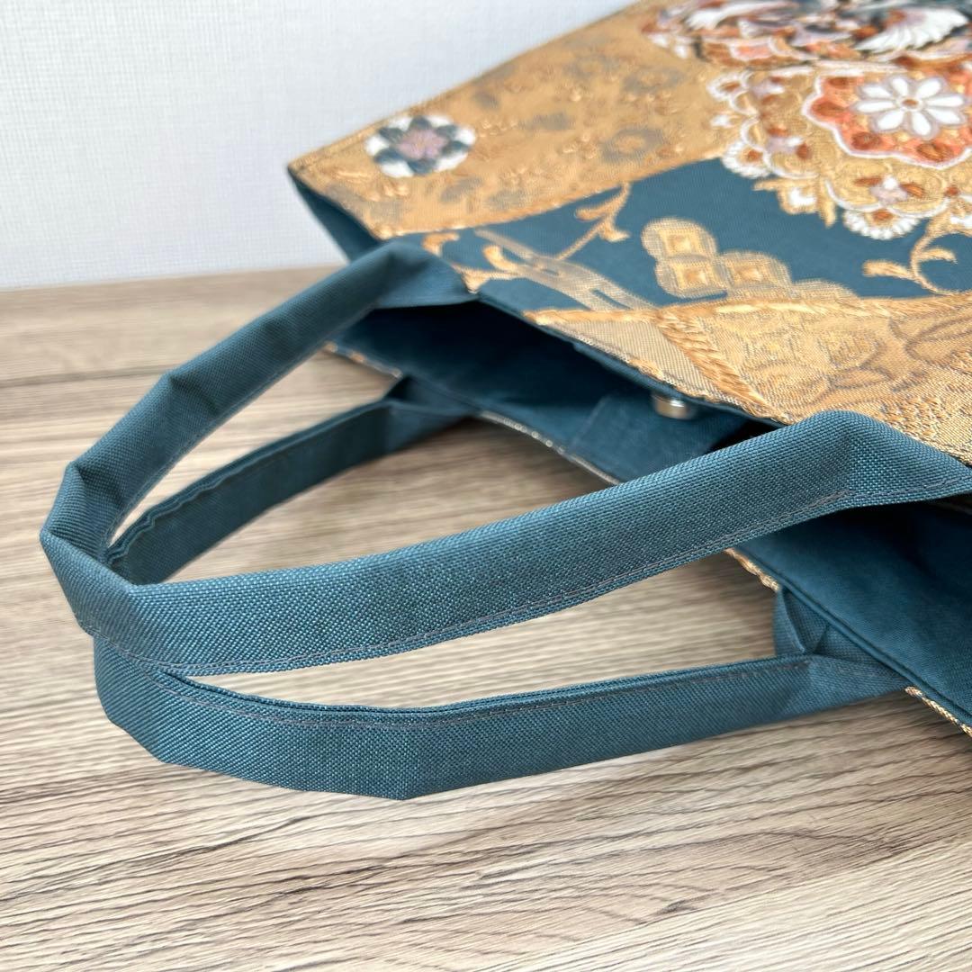 正倉院文様 金糸 袋帯 フォーマルバッグ 帯リメイク 正絹・一点もの 卒業式