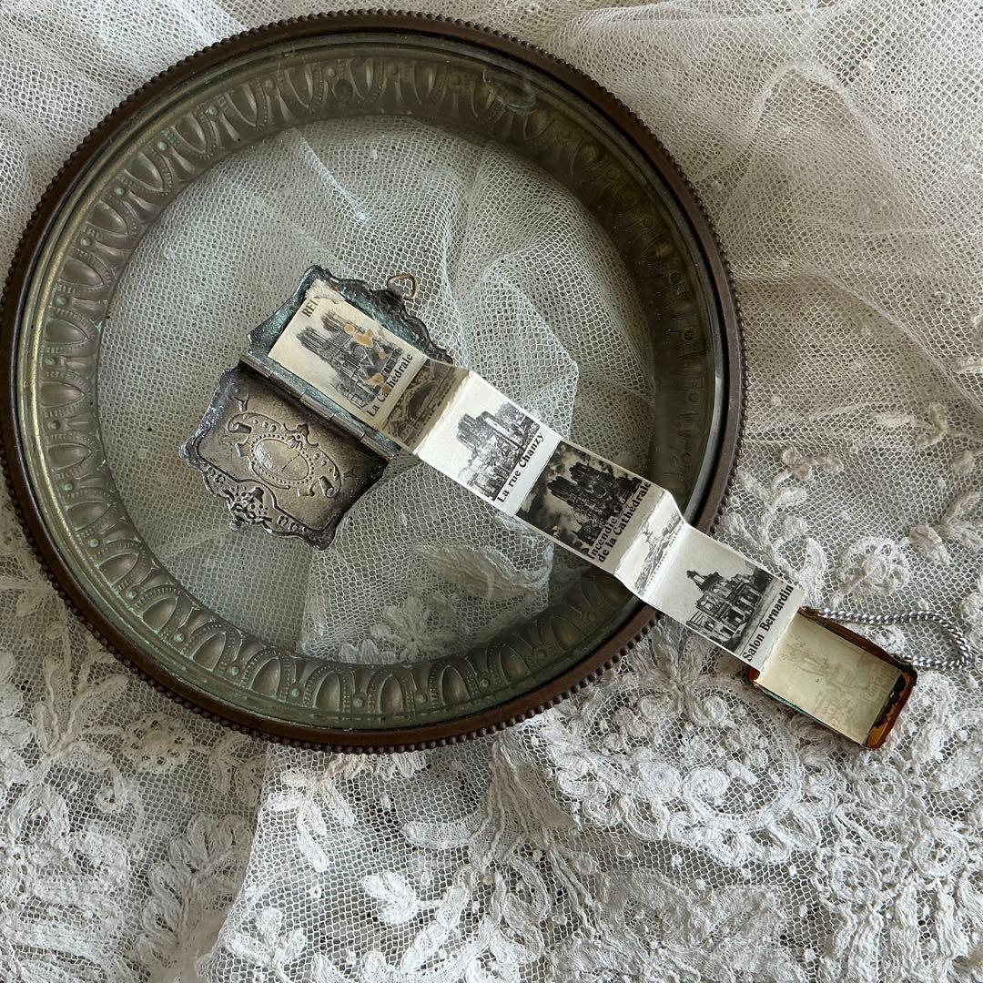 ９：フランス　アンティーク　ミニチュア　ハンドバッグ　シルバープレート　ドール