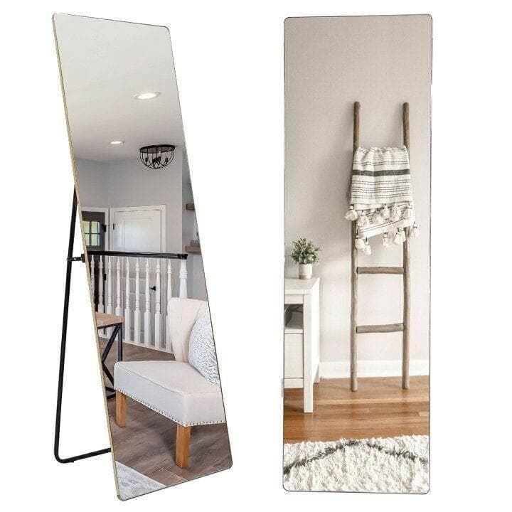 スタンドミラー 壁掛け 全身 鏡 姿見鏡 150cmx40cm 黒 1520