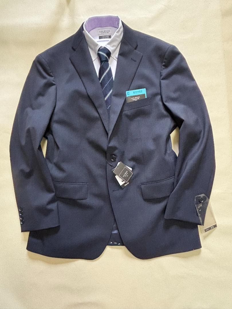 S779★新品レミュー アオキ メンズ ビジネススーツ E8 W85濃紺 秋冬春