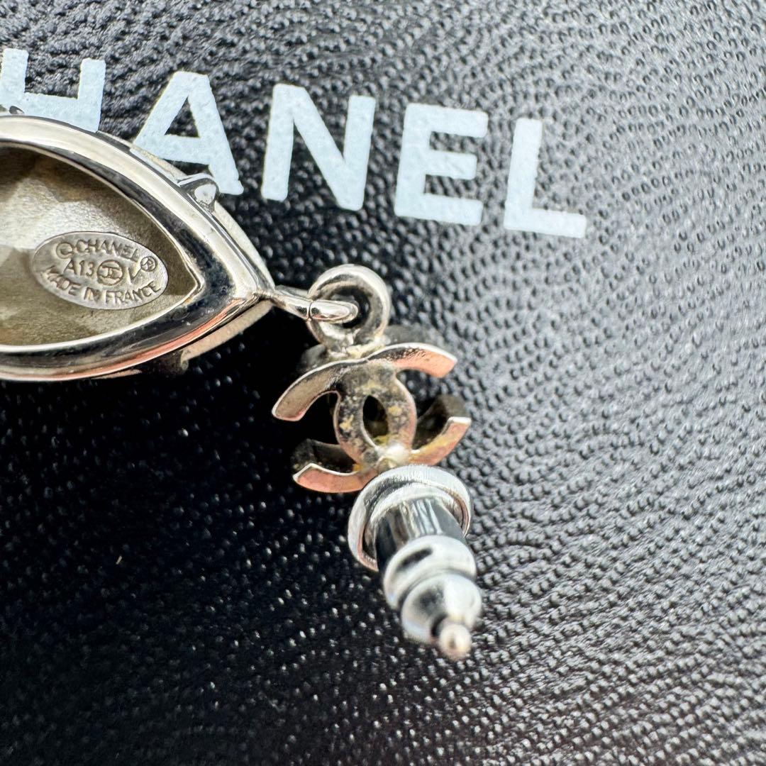 美品✨CHANEL ピアス　ココマーク　クリスタル　シルバー　片耳