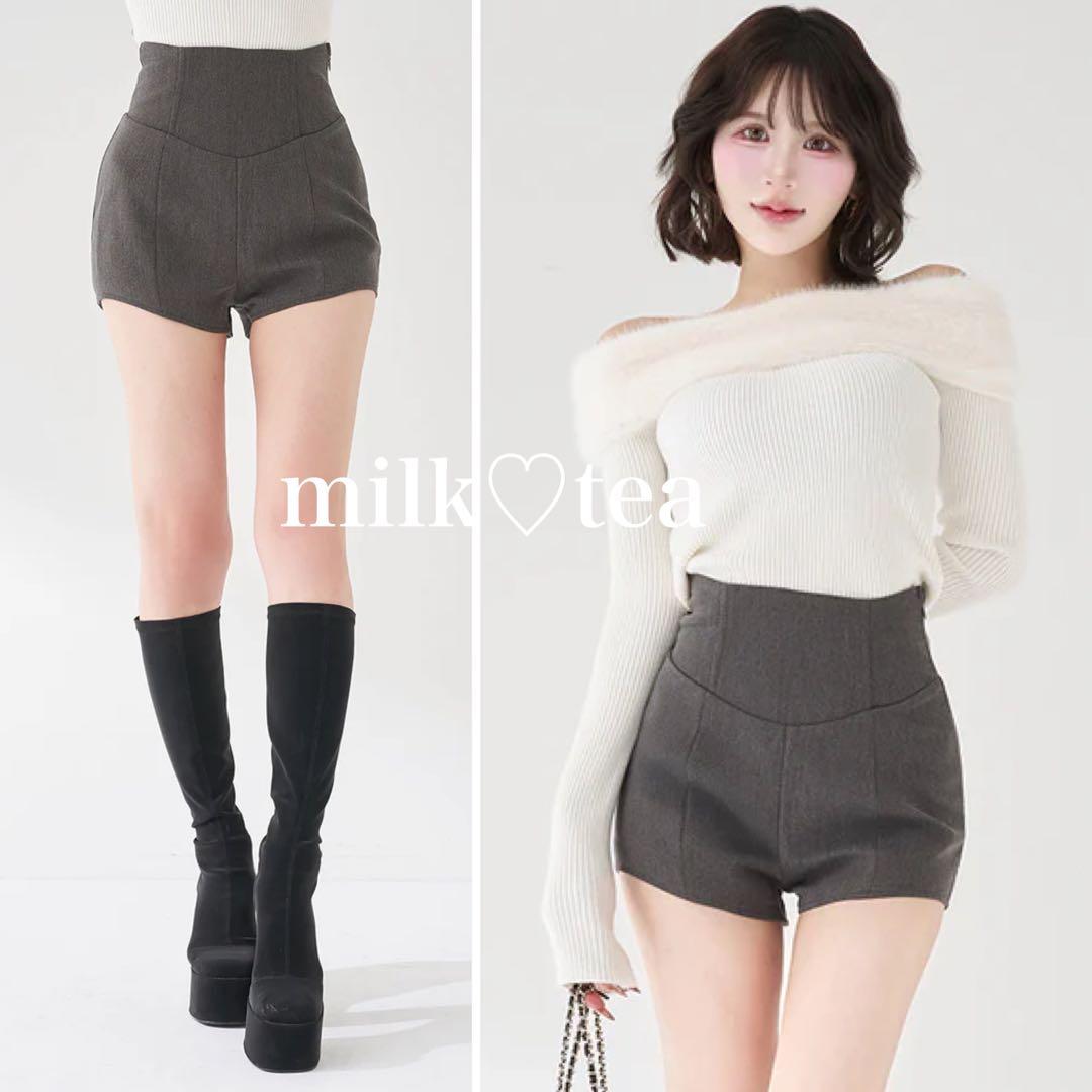 新品タグ付き ダーリッチ 美シルエットショートパンツ グレー フリー