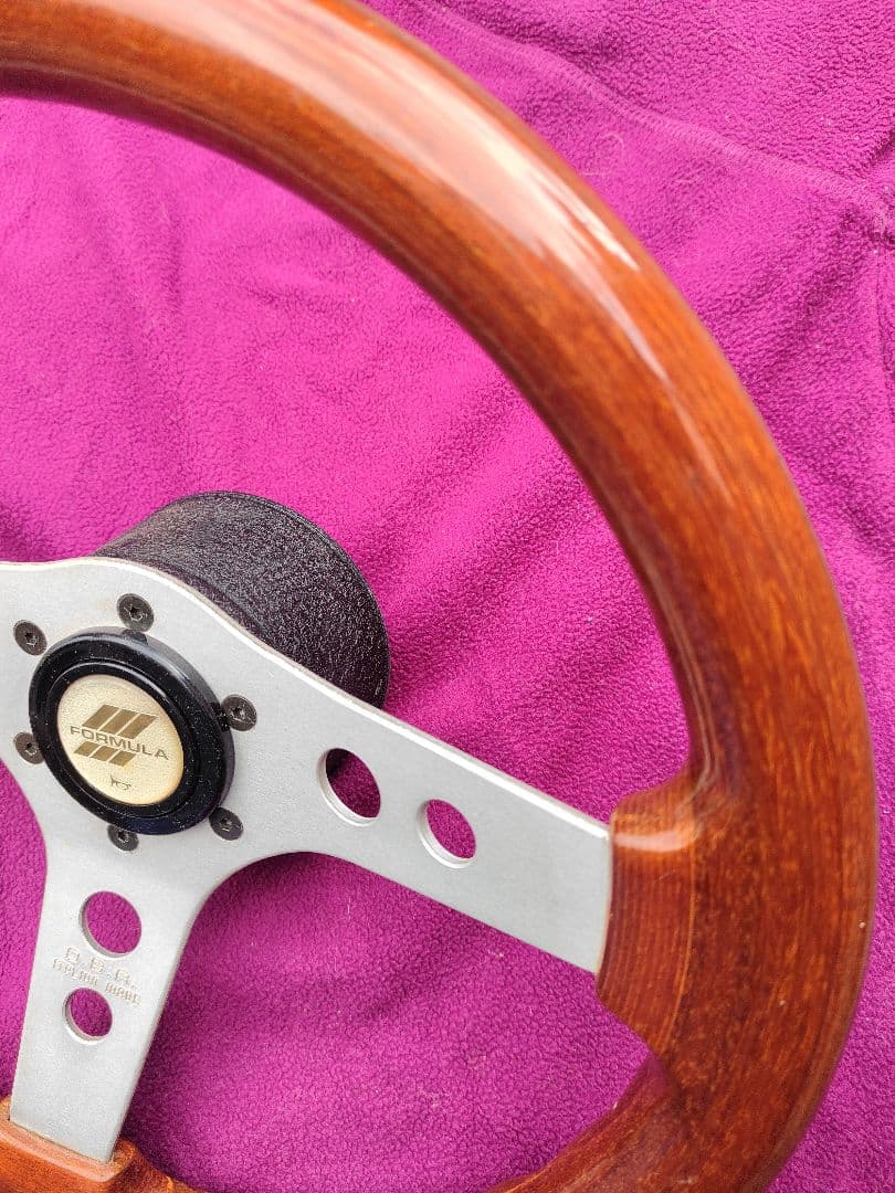 希少.旧車・OBA 35∅ ウッドステアリング 　ITALAN MADE