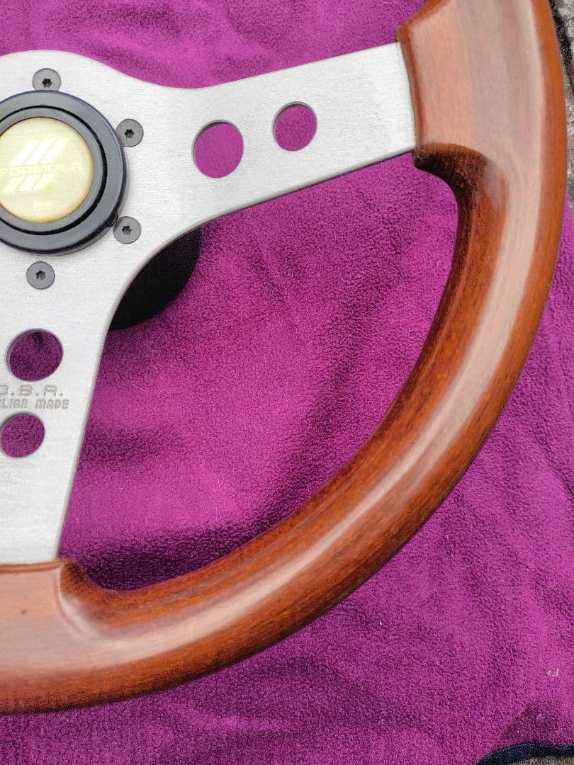 希少.旧車・OBA 35∅ ウッドステアリング 　ITALAN MADE