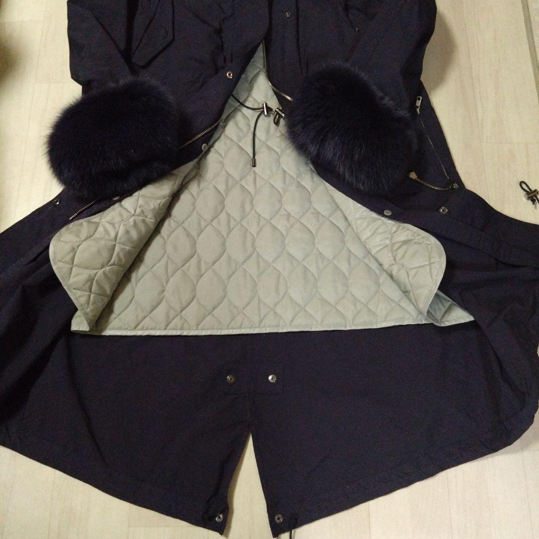 限定セール！エムフィル ファー付きネイビーコート