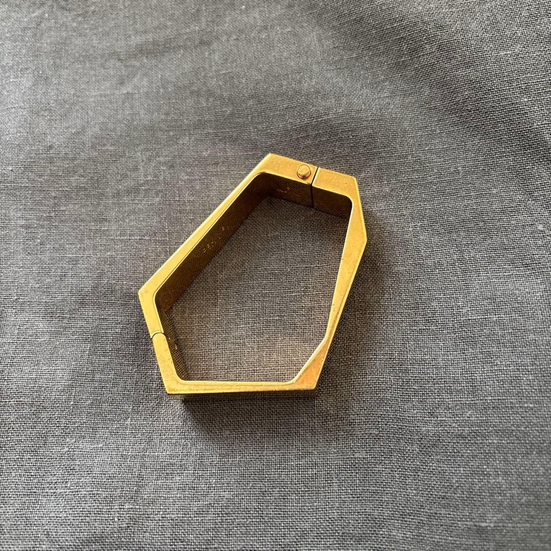 CELINE セリーヌ　フィービー期　ゴールド×シルバーメタル　 六角形バングル