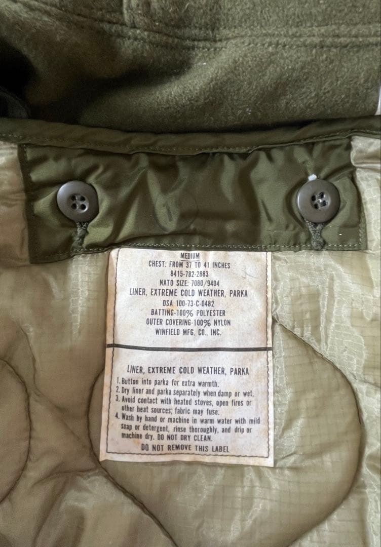 M-65 フィッシュテールパーカー フルセット(70〜80年代) M