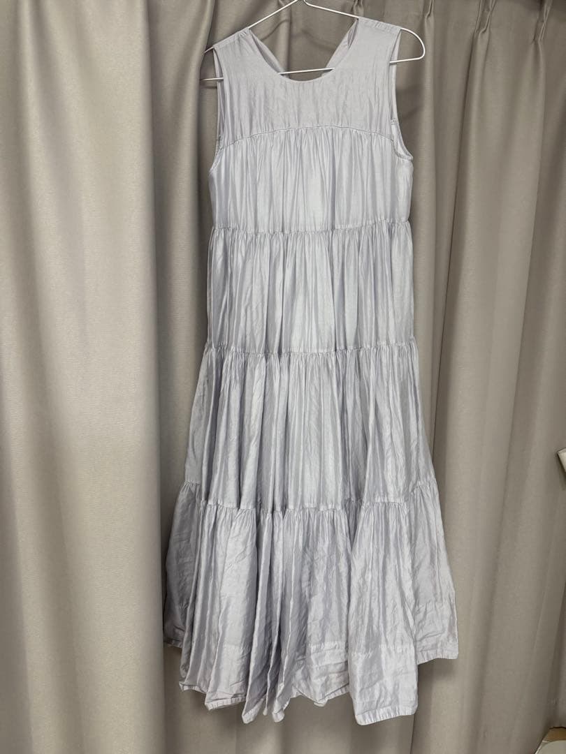 anuans テンセルリッチオーガンティアードワンピース