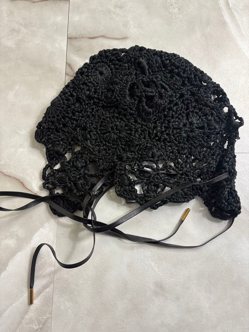 未使用　entwurfein レザー　帽子　レザー　ブラック　定価63800円