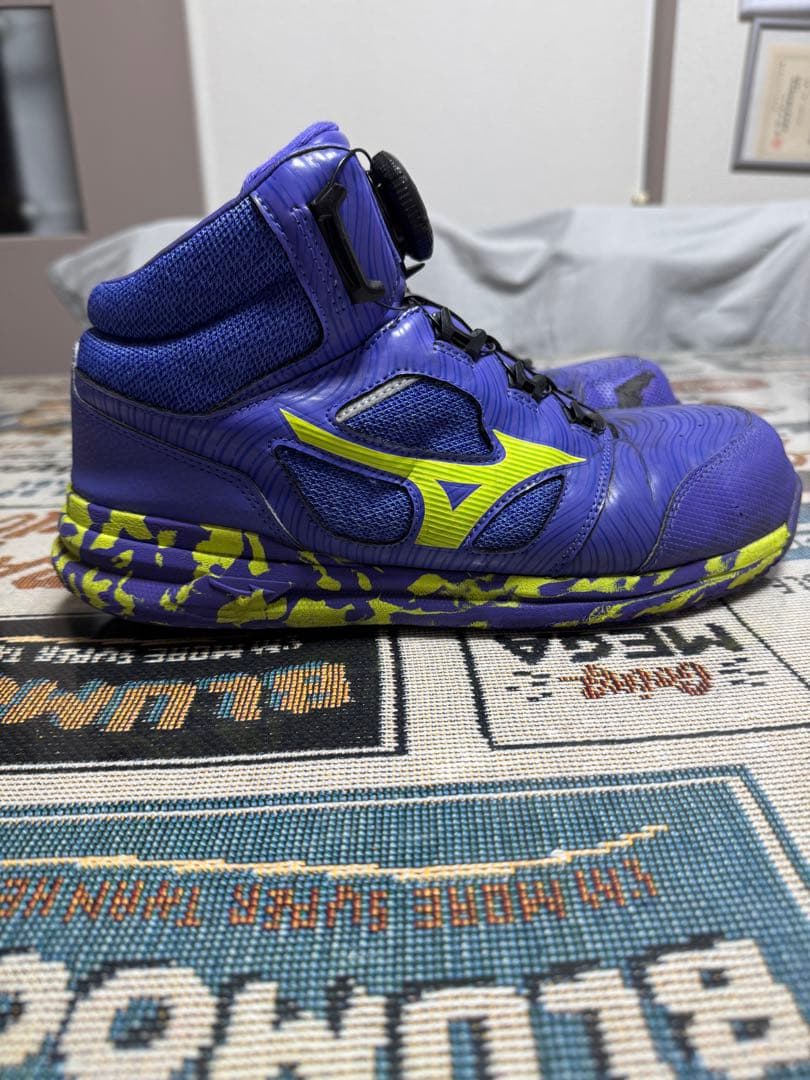 ⭐️大特価⭐️ミズノ安全靴 パープル・イエロー２７㎝　中古品　送料込