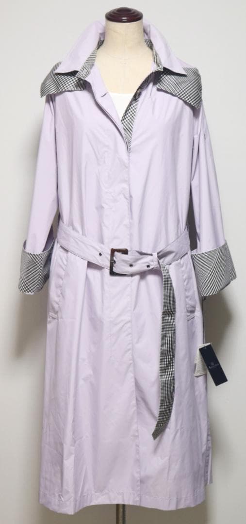 新品【アクアスキュータム】レインコート フード脱着可 M-L きれいなラベンダー