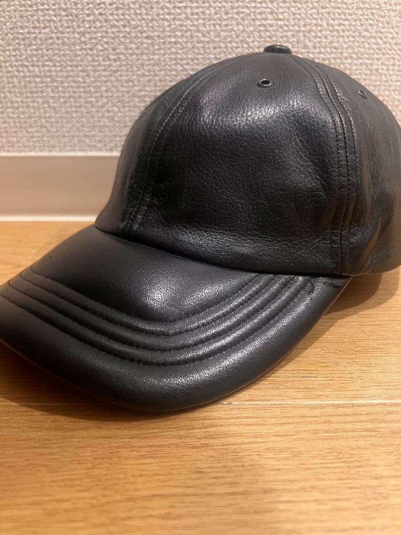 最終値下げ！COOTIE 6パネル レザーキャップ ブラック ラムレザー