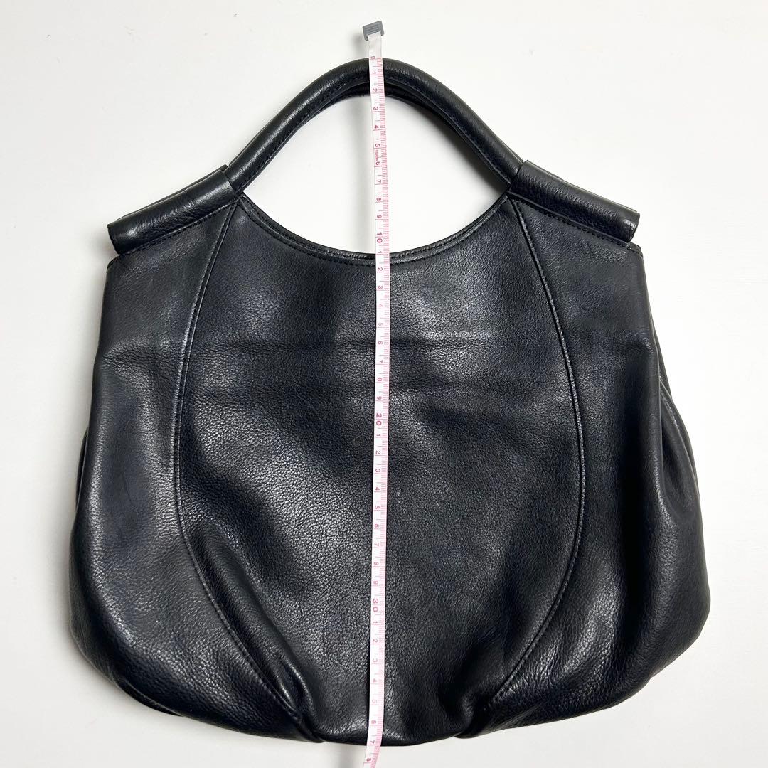 【美品】ビースタッフ/日本製レザーハンドバッグ/トートバッグ/3室構造/ブラック