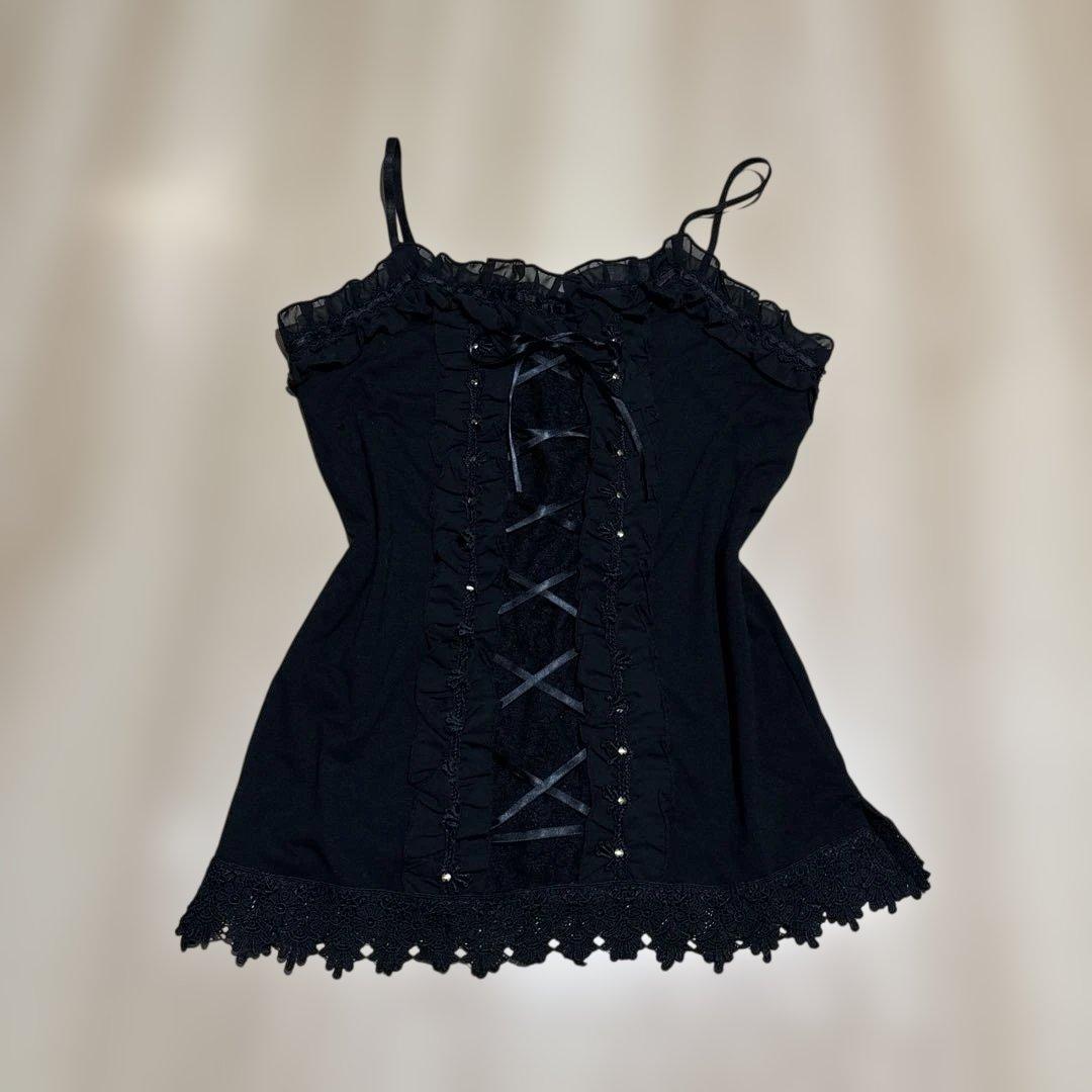 アクシーズファムy2k 平成ギャル フェアリーグランジ ビジュー　レース　リボン