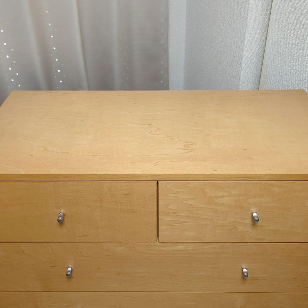 廃盤 無印良品 木製チェスト 6段ワイド メープル突板