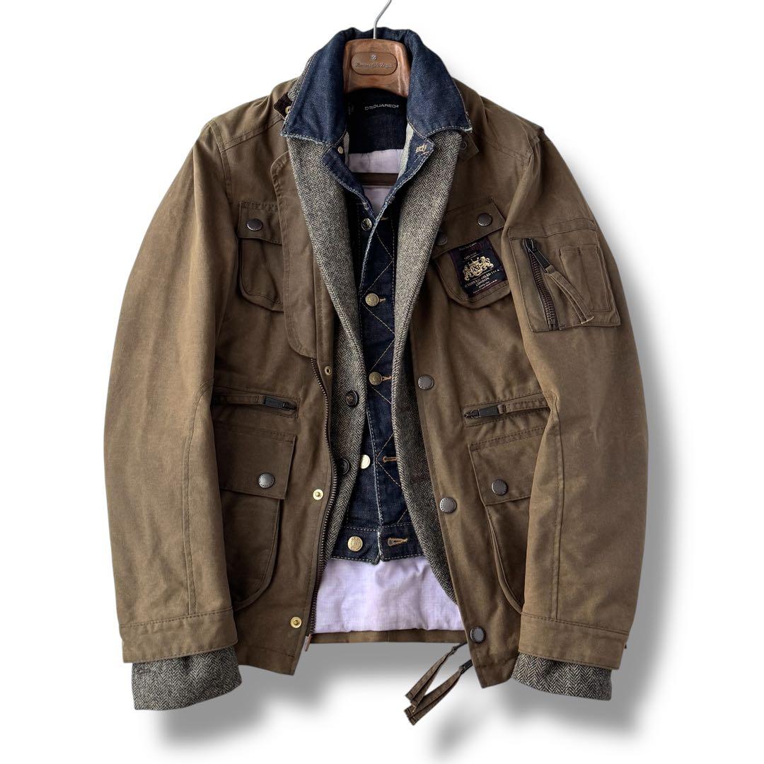 DSQUARED2 ディースクエアード ジャケット ツイード ブルゾン 48 L