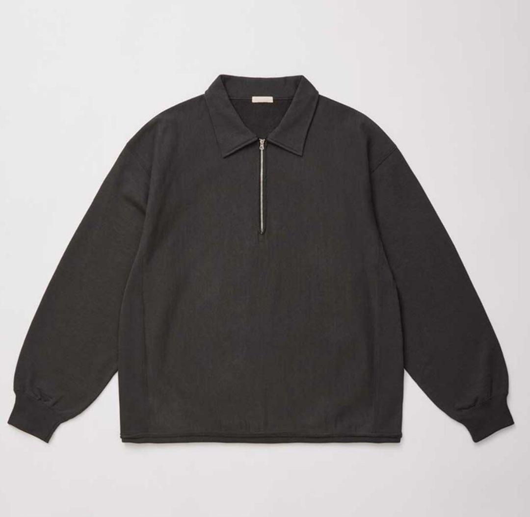 ULTERIOR シルキーテリー ハーフジップスウェット