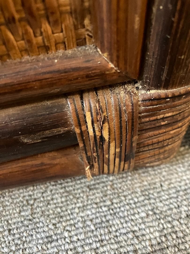 《ラタン チェスト》 籐 タンス 6段 昭和レトロ アンティーク家具