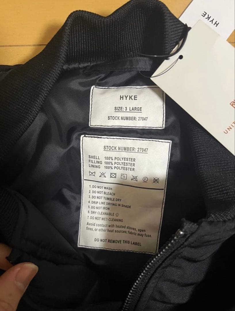 HYKE UNITED ARROWS 別注 MA-1 ボンバー 3