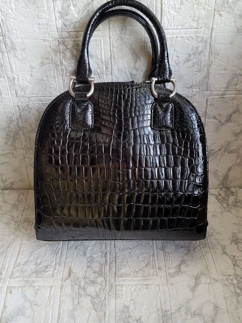 GENUINE CROCODILE SKIN 本クロコダイル バッグ 黒