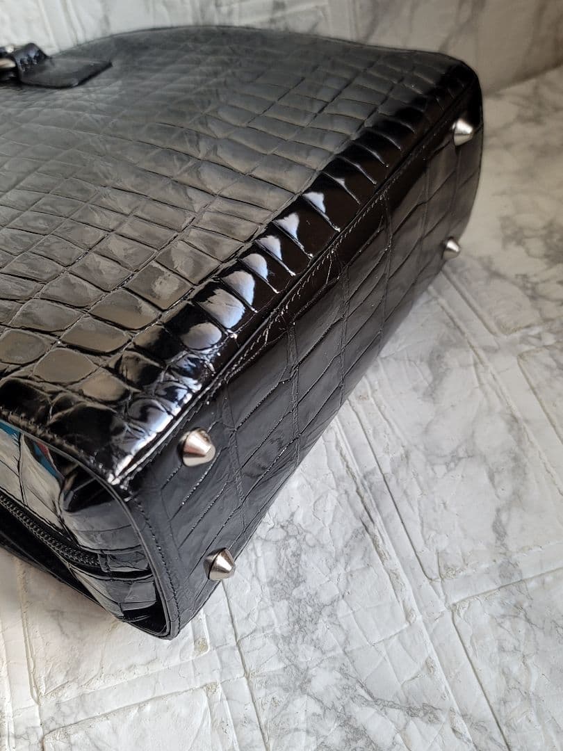 GENUINE CROCODILE SKIN 本クロコダイル バッグ 黒