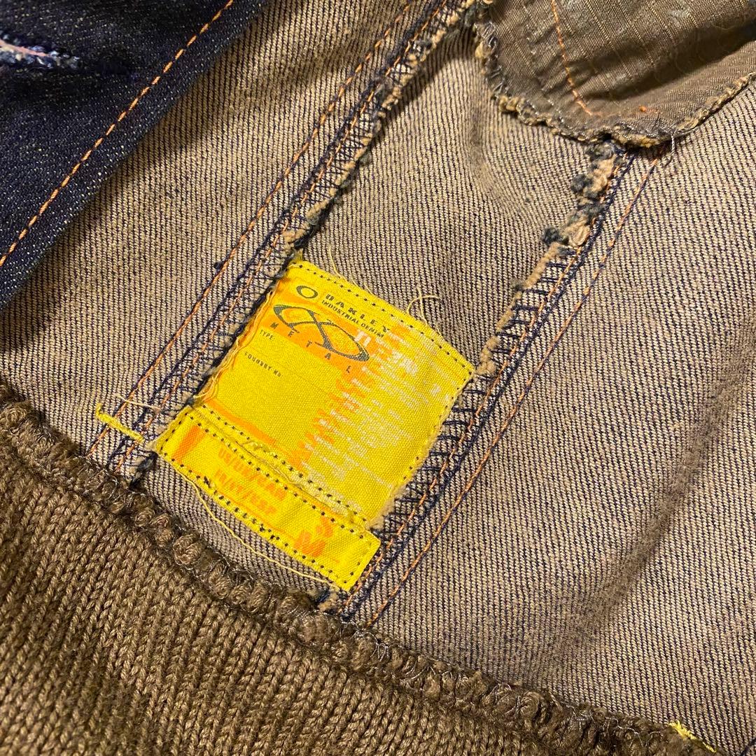 OAKLEY 異素材ドッキングジャケット　デニム　ニット　y2k 韓国　個性的